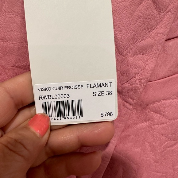 Zadig and Voltaire pink jacket wrinkle polyester/cotton size 38 - Picture 5 of 6